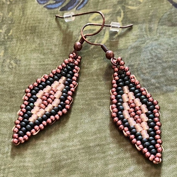 HAND CRAFTED BOHEMIAN BEADED EARRINGS *NEW *JAPANESE GLASS BEADS *LIGHTWEIGHT - Picture 6 of 6